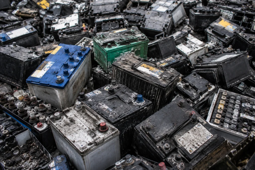 Used lead-acid batteries for recycling at Scrap Metal Dammam