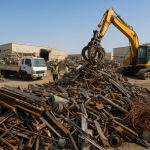 stacked copper and insulated cables at an industrial yard showing a cable scrap buyer Dammam collection scene