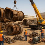 Dismantled steel furnace sections prepared for industrial furnace scrap removal Dammam