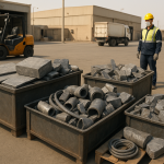 Sorted industrial lead sheets and offcuts prepared for lead scrap buyer Dammam collection
