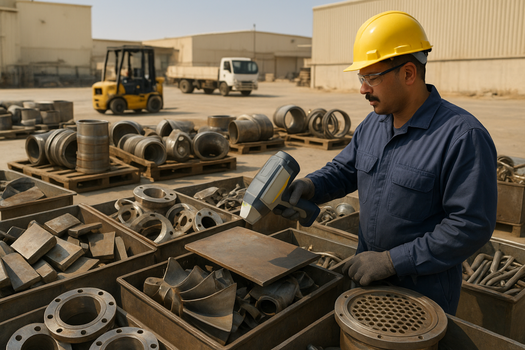 Sorted nickel superalloy pipes and offcuts prepared for nickel alloy scrap buyer Dammam assessment