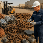 Sorted commercial metals assessed for scrap metal valuation Dammam at an industrial site