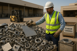 Sorted titanium offcuts and pipes prepared for a titanium scrap buyer Dammam collection