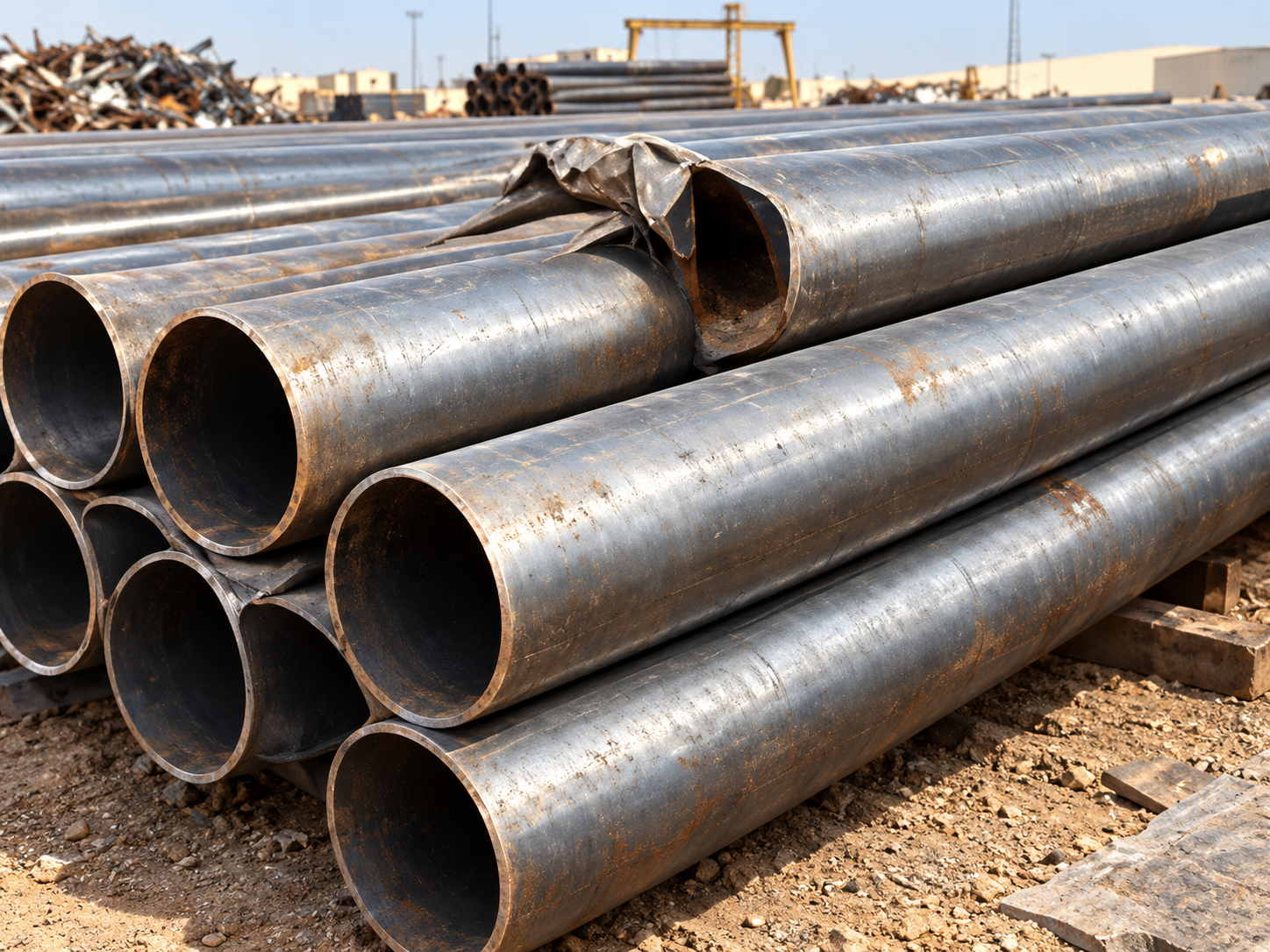 Industrial steel scrap pipes in Dammam