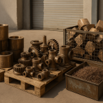 Sorted industrial bronze components prepared for a bronze scrap buyer Dammam collection