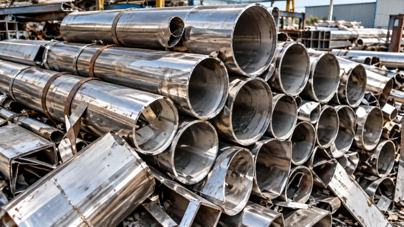 Stainless steel pipe stock illustrating other and mixed grades