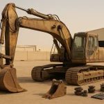Retired tracked excavator awaiting assessment from a scrap excavator buyer Dammam
