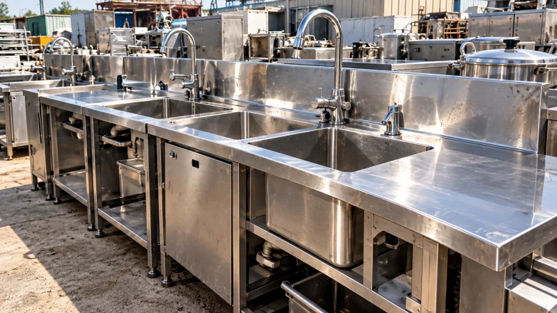 Stainless steel commercial sinks and equipment